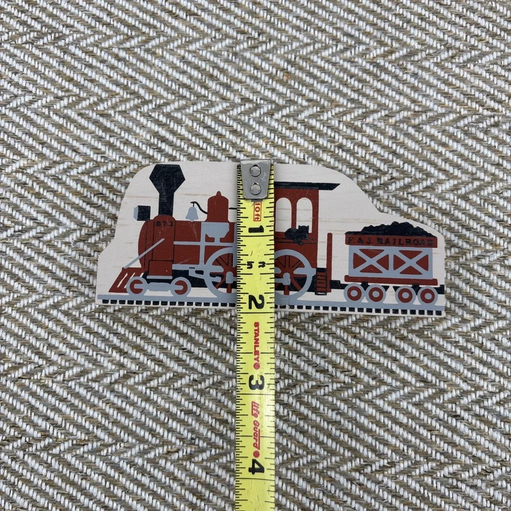 F & J Red Train Engine  Faline Cat's Meow Shelf Sitter Accessory